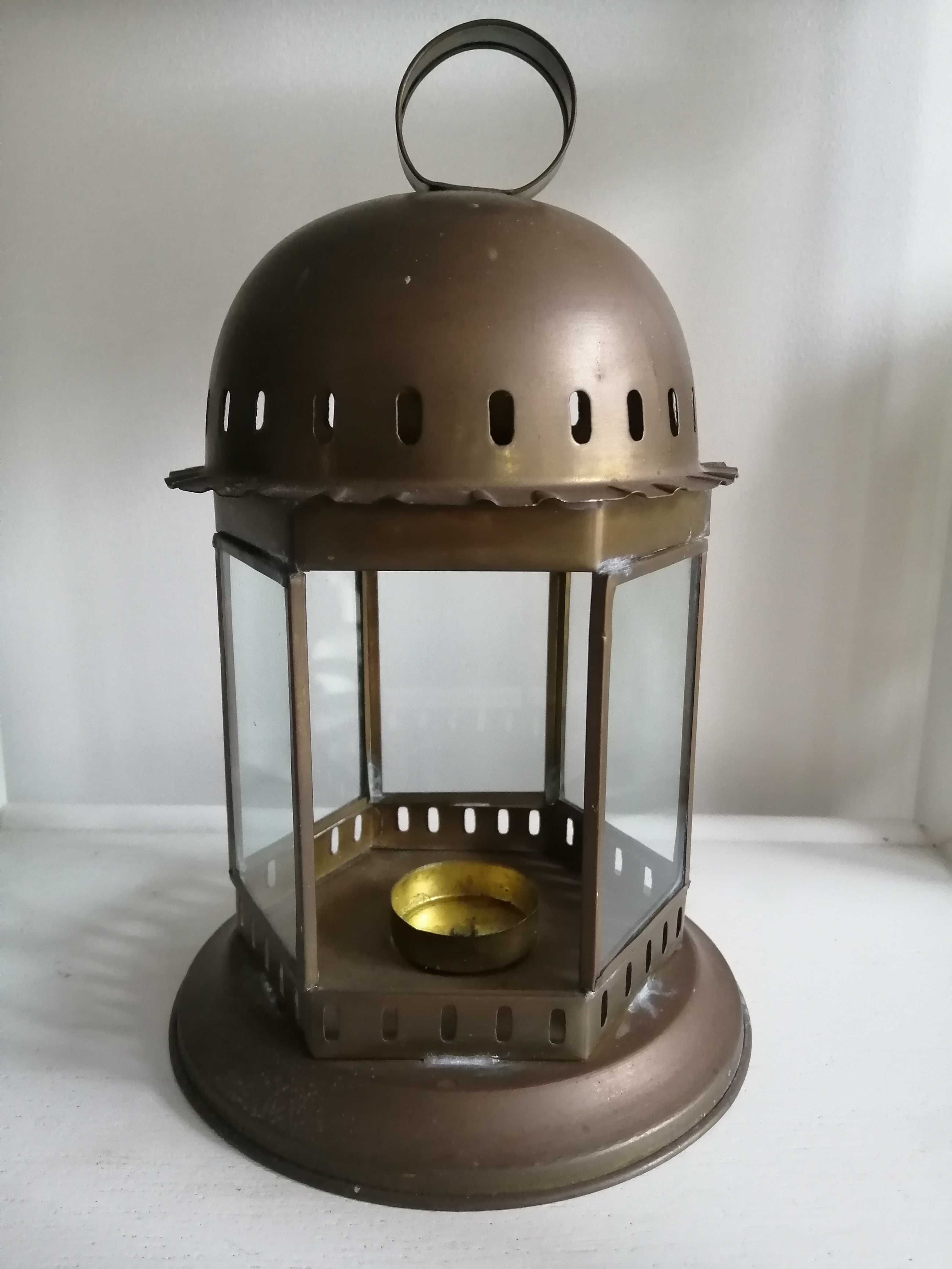 Lampion metalowy miedziany made in India tealight