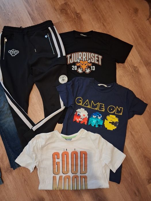 Paka ubrań dla chłopca T-shirty jeansy dresy gratis 164 cm