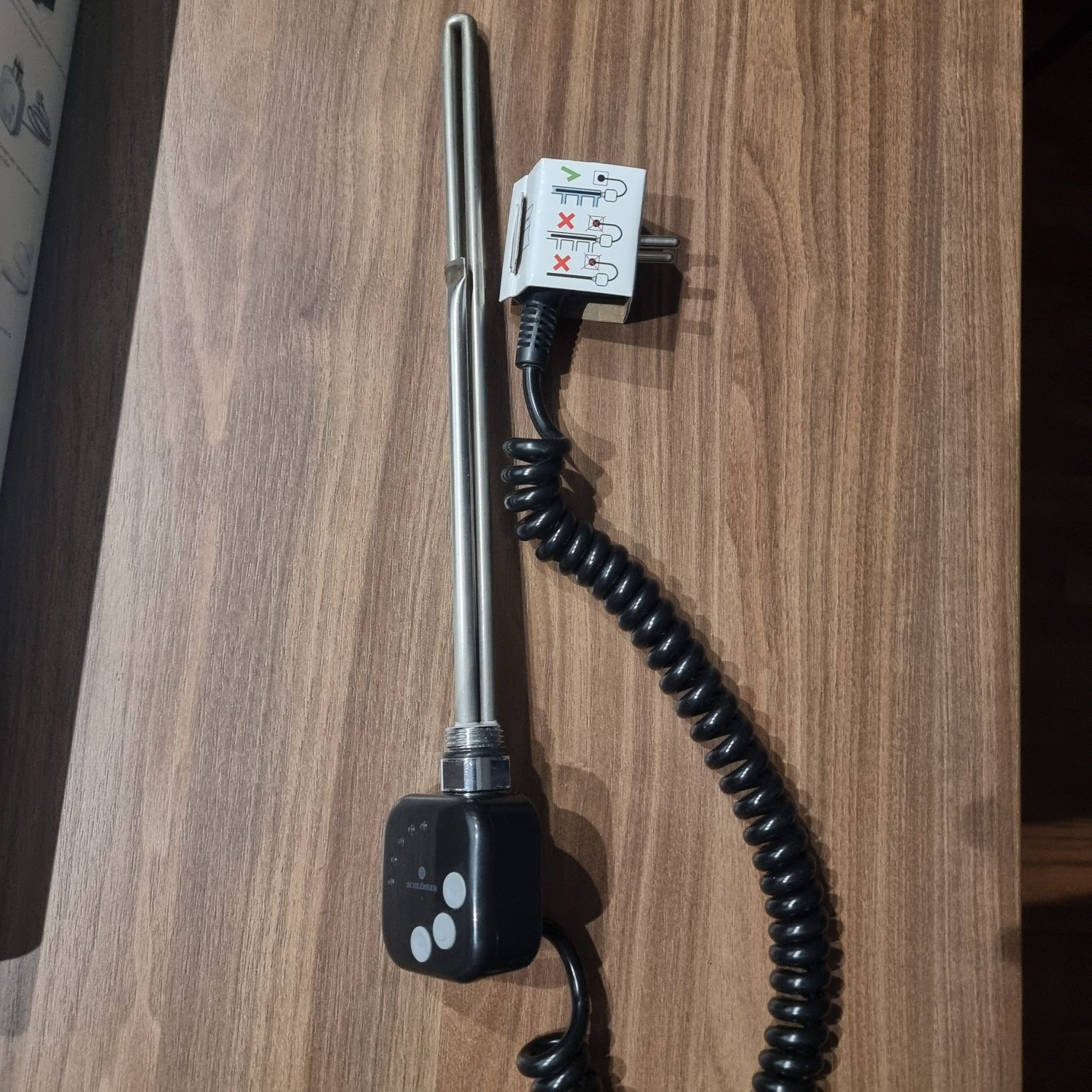Czarna grzałka elektryczna do grzejnika  300W nowa