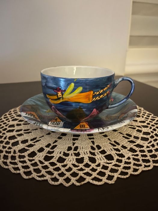 Filiżanki ręcznie malowane - anioły