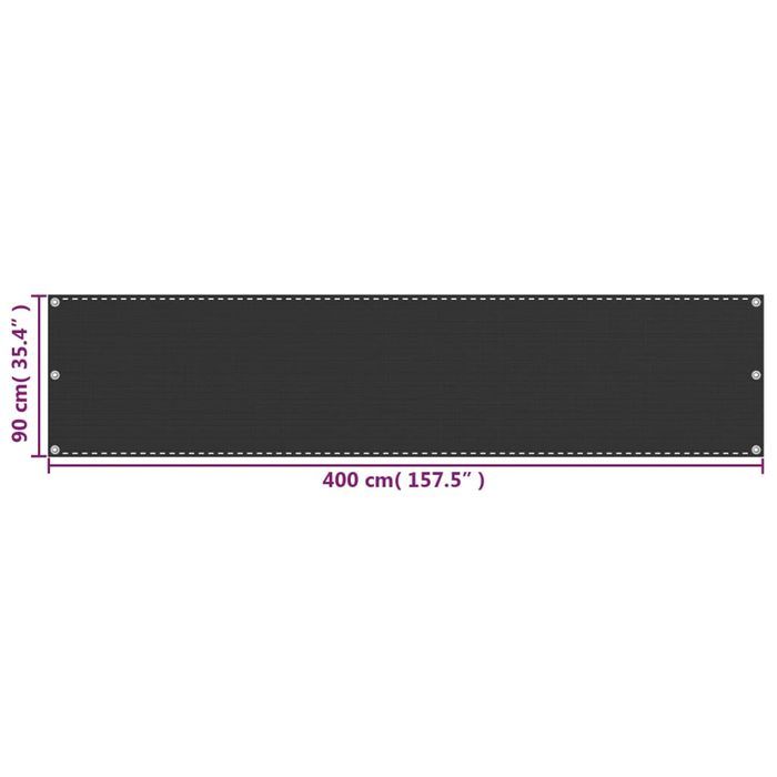 Vidaxl Parawan Ogrodowy Hdpe 90X400 Cm Antracyt
