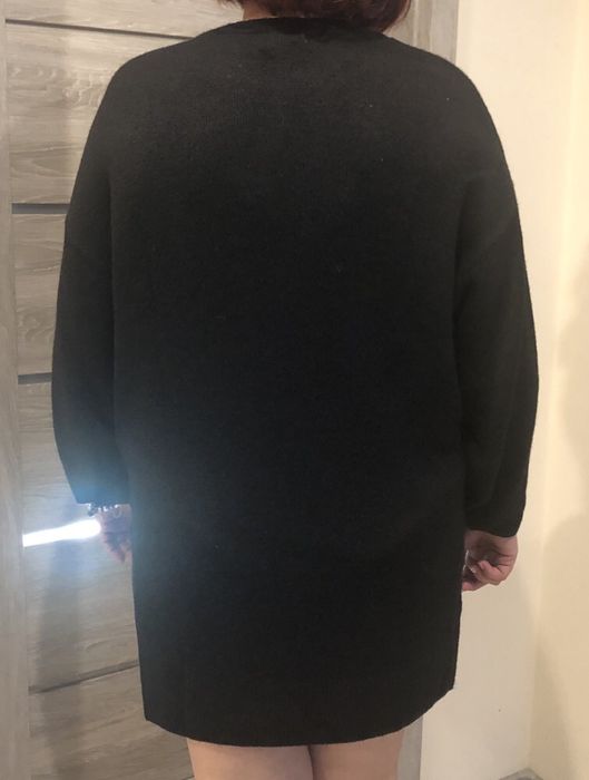 Czarny długi sweter H&M L 48-50
