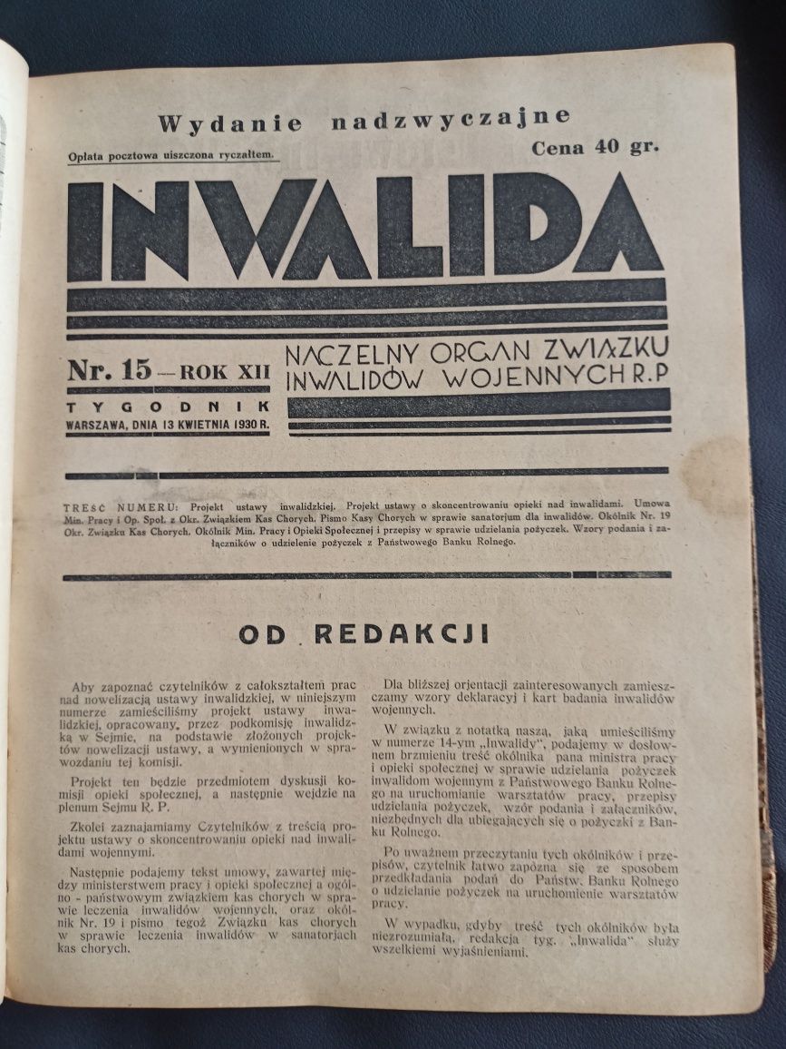Tygodniki Inwalida 1930