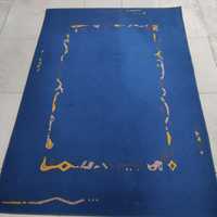Carpete Azul com cercadura colorida (1,90*1,40)