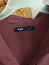 Bluzka koszula damska długi rękaw bordowa burgundowa 38 M Sinsay