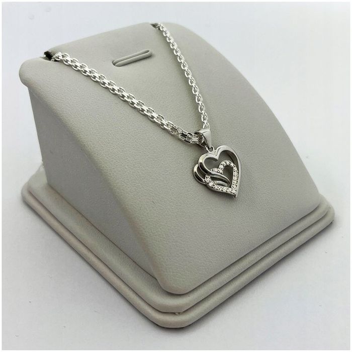 Srebrna Biżuteria Damska, Łańcuszek Z Serduszkiem + Bransoletka - Bism