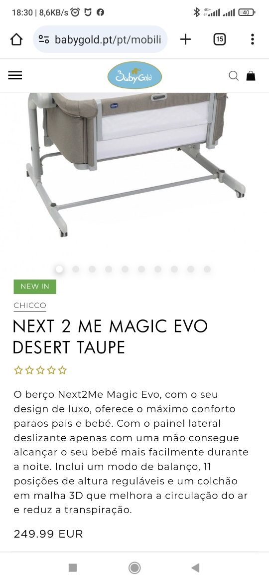 Berço Next2Me Chicco magic