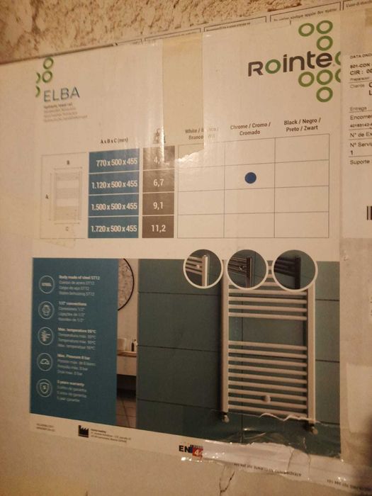 Toalheiro radiador ROINTE ELBA 112X50 CROMADO