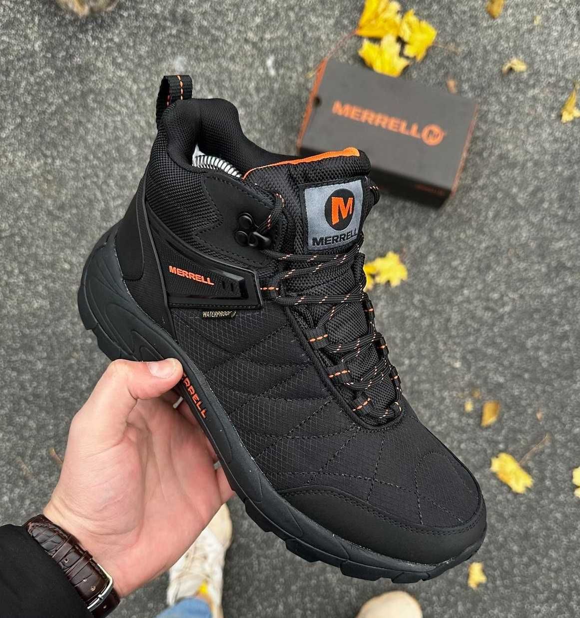 Термо Кроссовки Зимние Мужские Merrell Gore Tex хутро Меррелл Гор текс