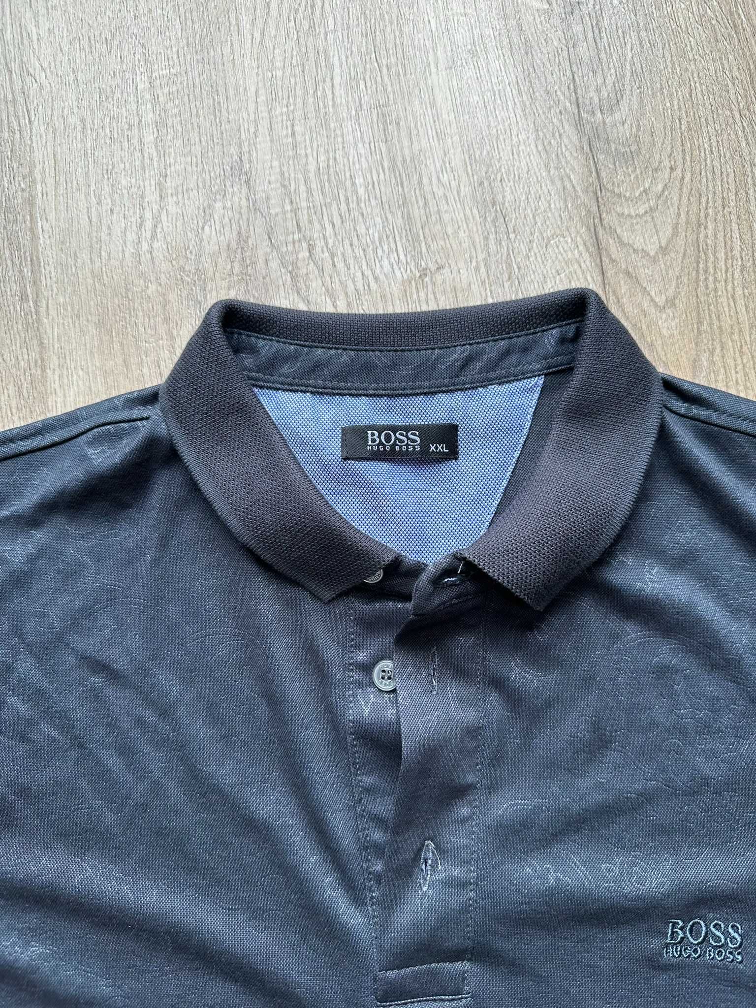 Hugo Boss koszulka polo męska XXL grafit paisley 100 % bawełna