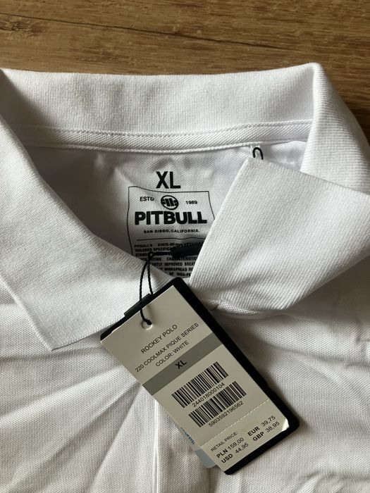 Koszulka Polo Pit bull biala rozmiar XL