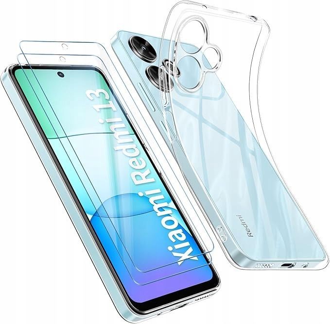 qasyfanc zestaw etui i szkiełek do xiaomi redmi 13/poco m6 ochrona