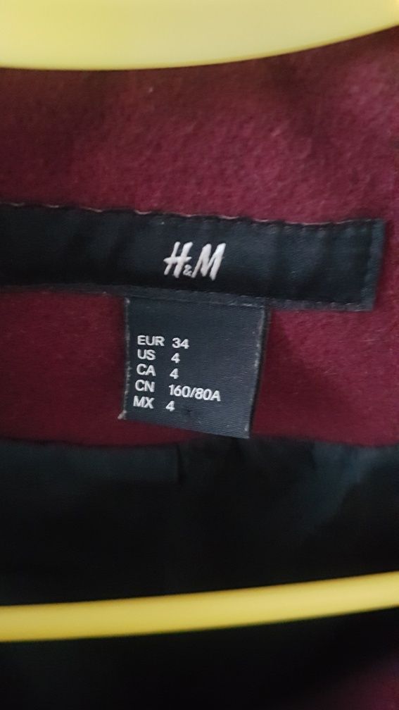 Plaszcz H&M bordo