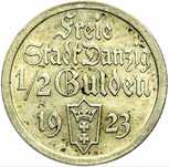 Moneta obiegowa WMG 1/2 Gulden 1923r