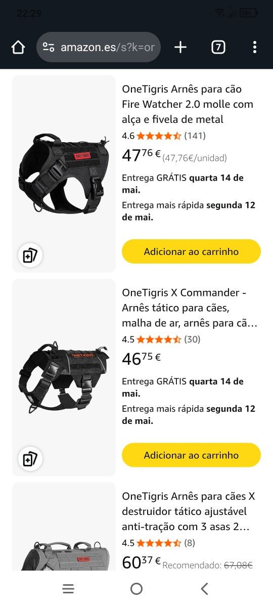 Arnês Cão K9 OneTigris L