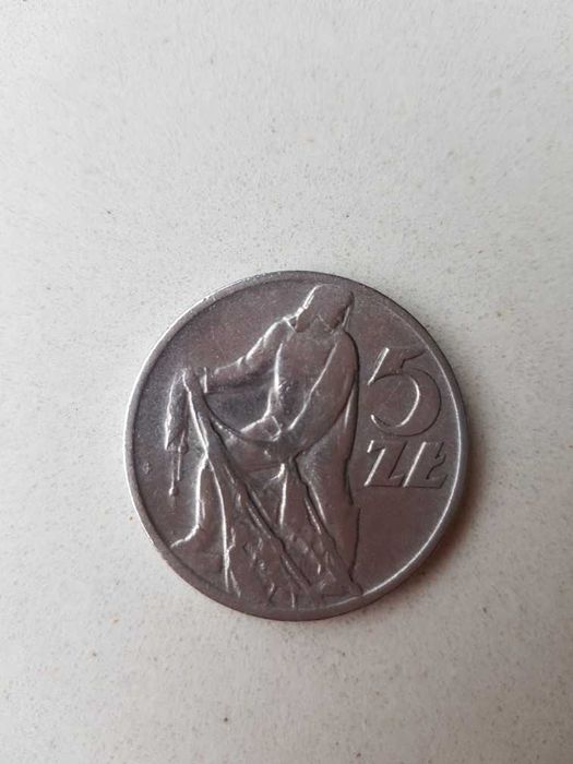 moneta 5 zł z 1959 r. rybak