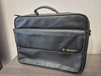 Samsonite black premium leather torba na laptopa