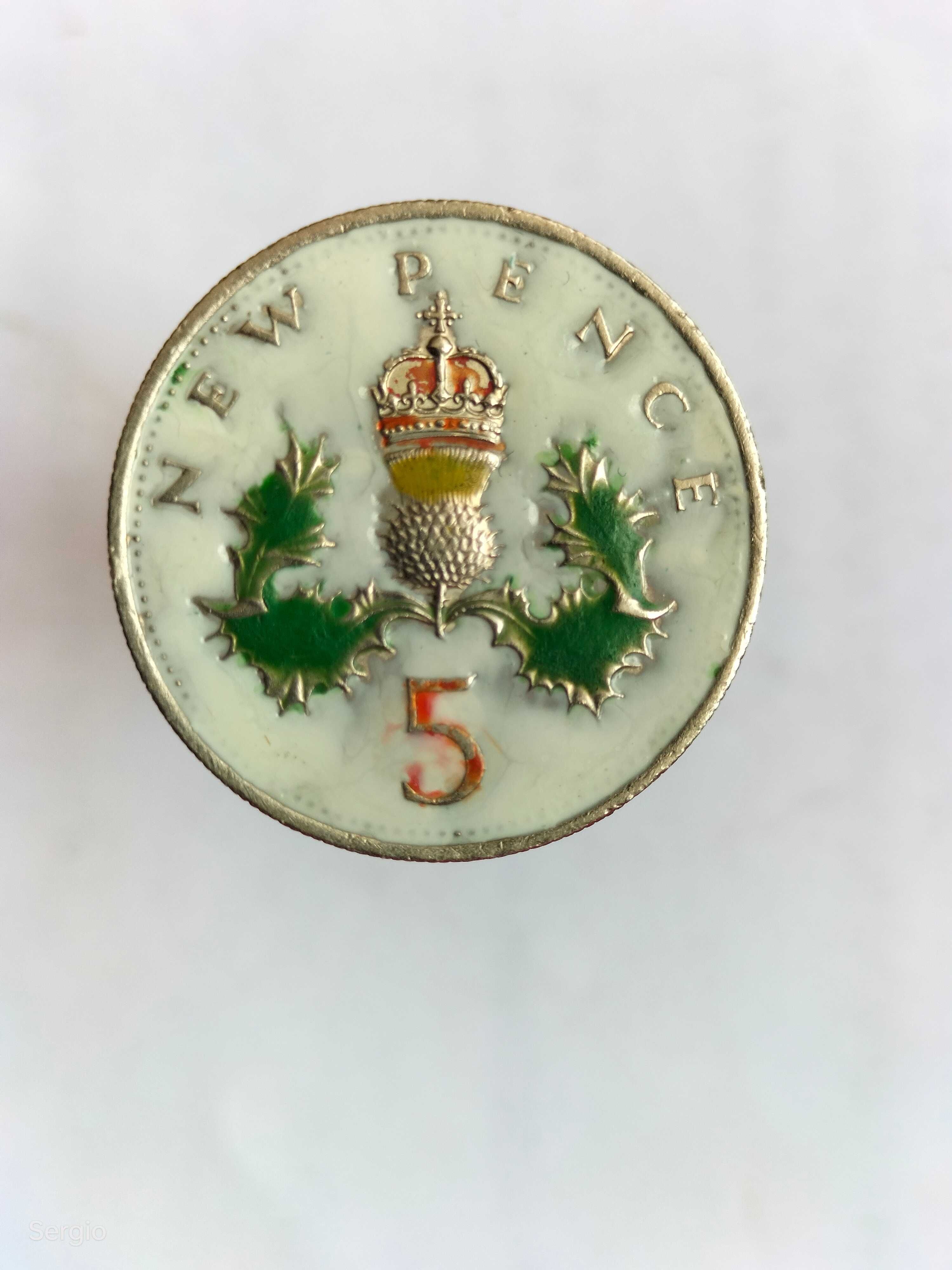 Moeda de 5 pence de Inglaterra, 1970.  Лот 11