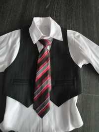 Kamizelka, spodnie 92, koszula104 ,krawat