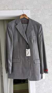 Чоловічий сірий костюм, Італія Graff, 52 розмір, шерсть/шовк