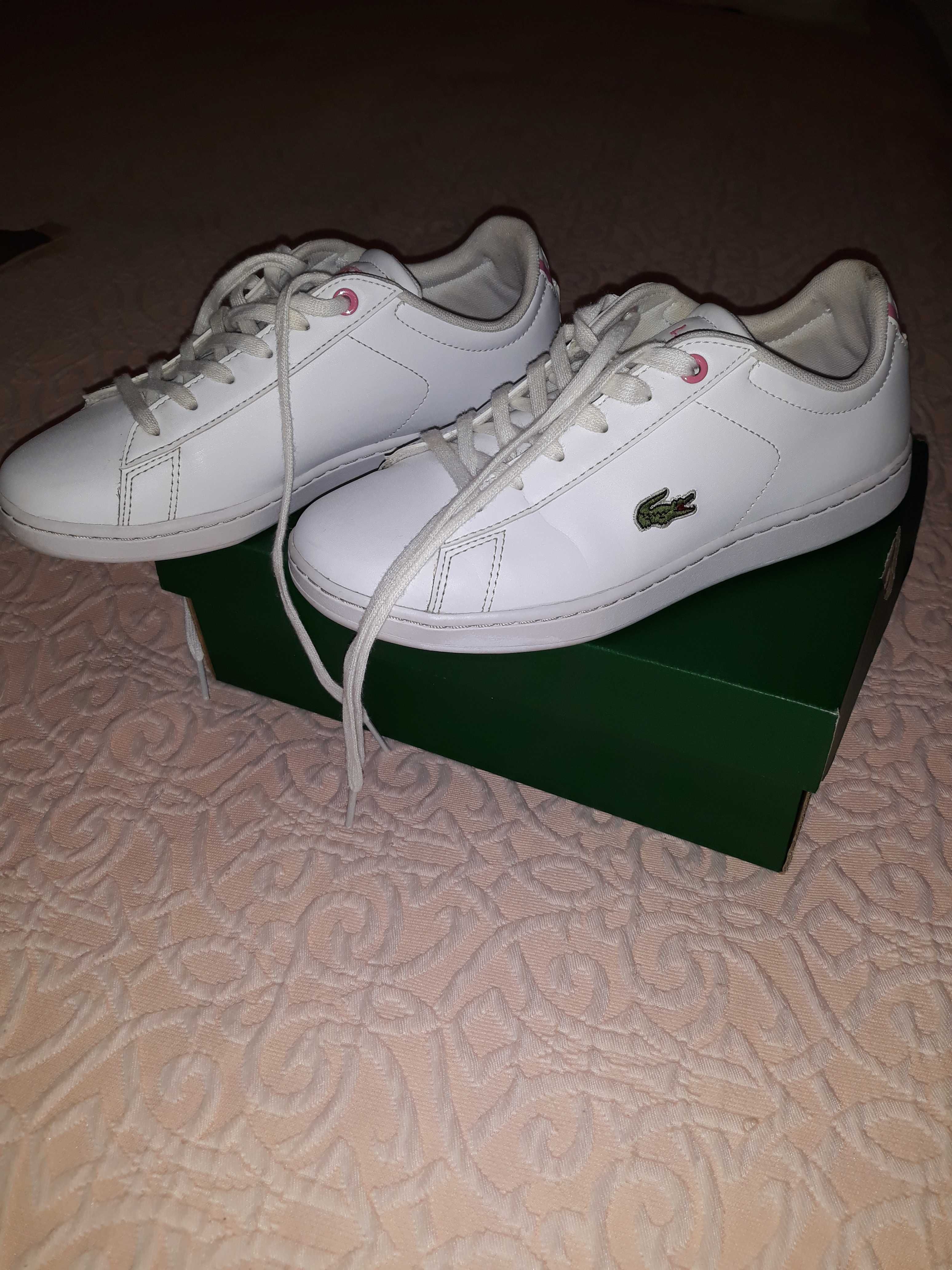 Tenis Lacoste Branco e Rosa 35,5