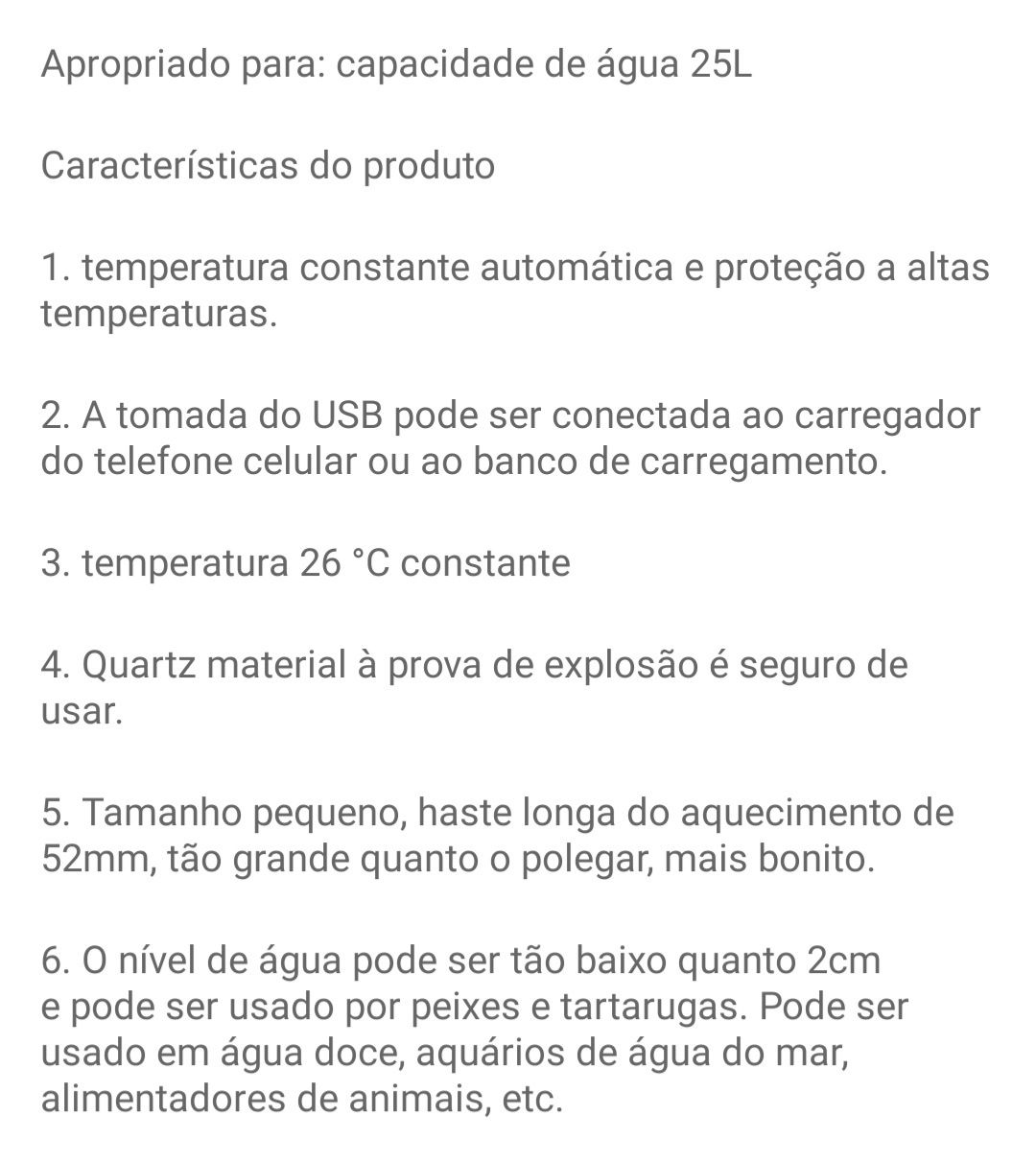 Termóstato aquario de grande qualidade. 10w. Até 26°