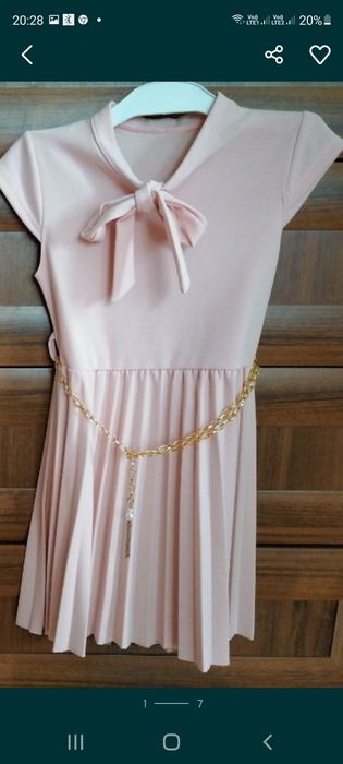 Sukienka elegancka wizytowa rozm 116/122 dla dziewczynki plisowana