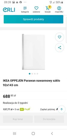 Parawan nawannowy ikea nowy 92 x 143