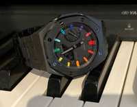 Casioak custom metal casio g shock GA-2100-1A1ER mod black&rainbow