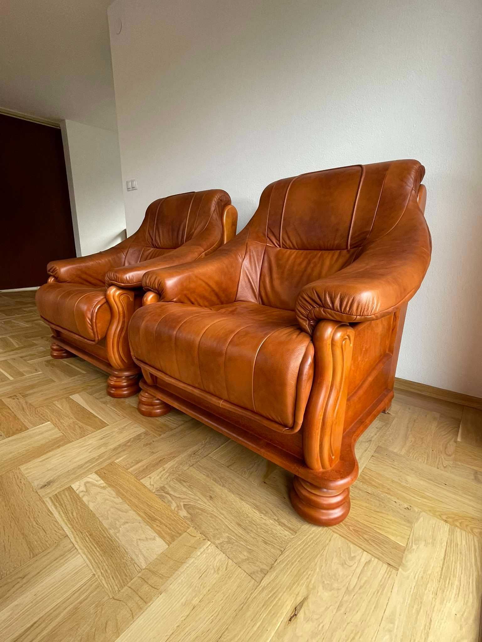 Zestaw wypoczynkowy retro - sofa z funkcją spania + 2 fotele + stolik
