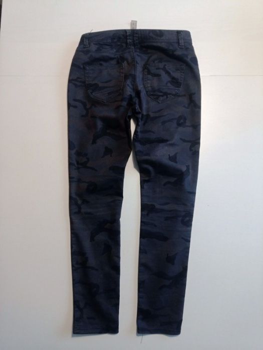 BEZ WAD Spodnie wzór moro ciemnoszare Denim &Co S/36 #242