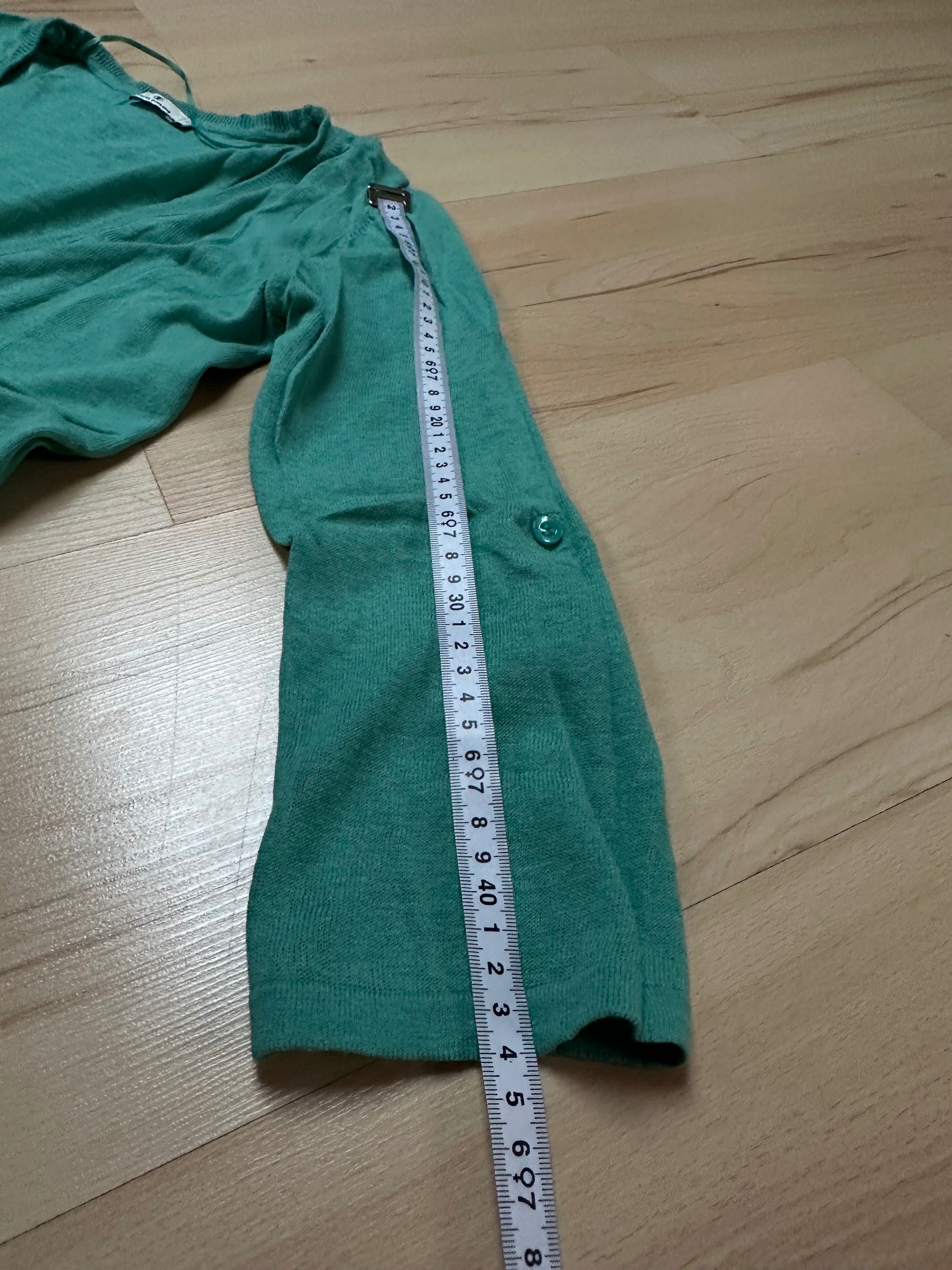 Tom Tailor bawełniany sweter guziki turkus damski v neck