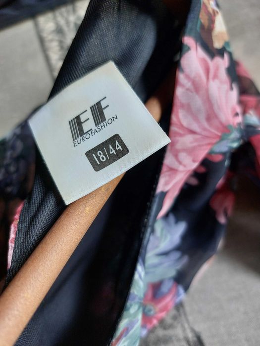 szyfonowa zwiewna letnia długa sukienka kwiaty vintage 80s maxi fairy