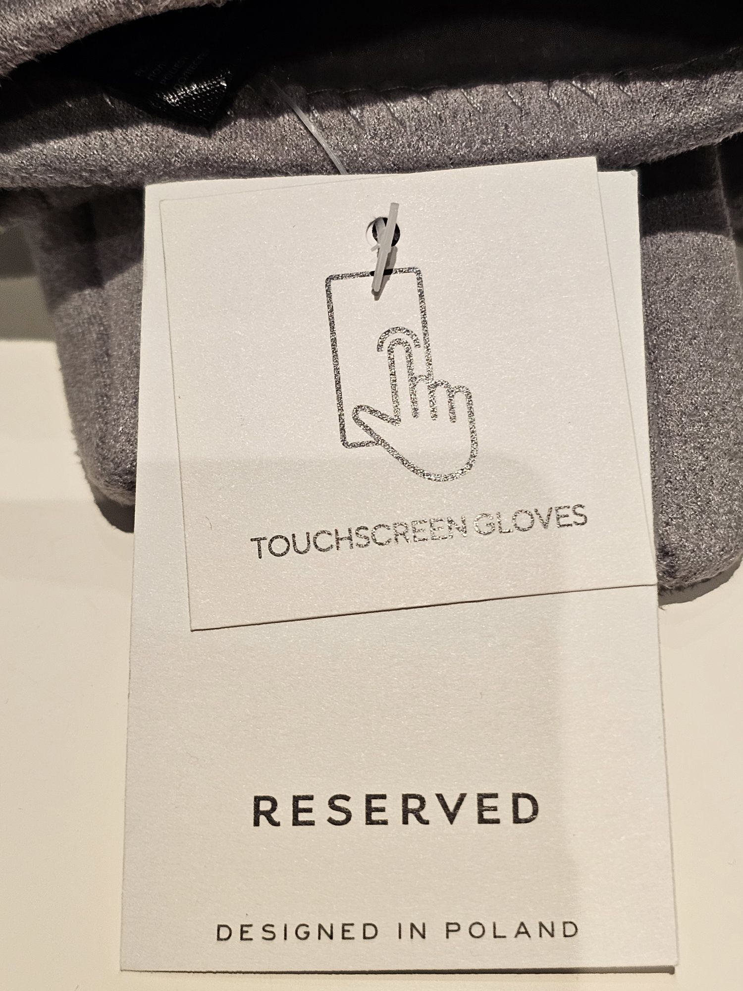 Gładkie rękawiczki jasnoszare Reserved, TANIEJ!