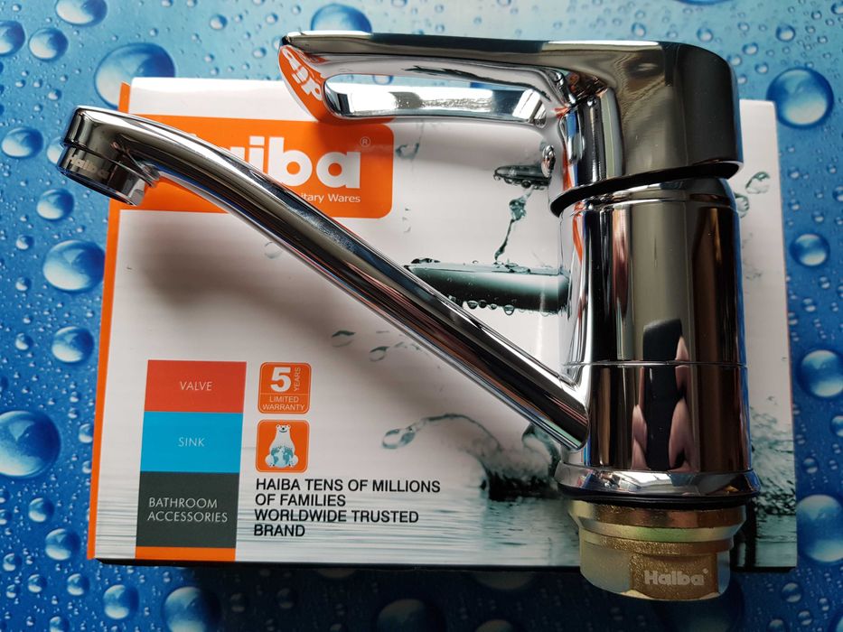 Смеситель змiшувач для умывальника Haiba HANSBERG 555-15 Латунь 100%