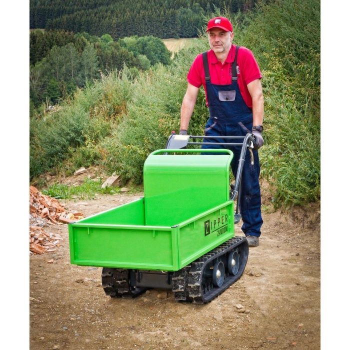 Dumper todo-terreno de lagartas c/ pá motor a gasolina 196 cm3 300kg