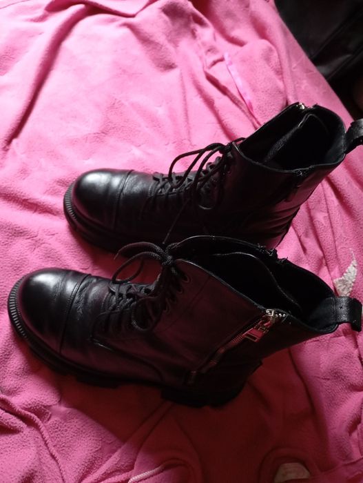 Ботинки женские зимние кожаные на платформе сапоги р40 Испания