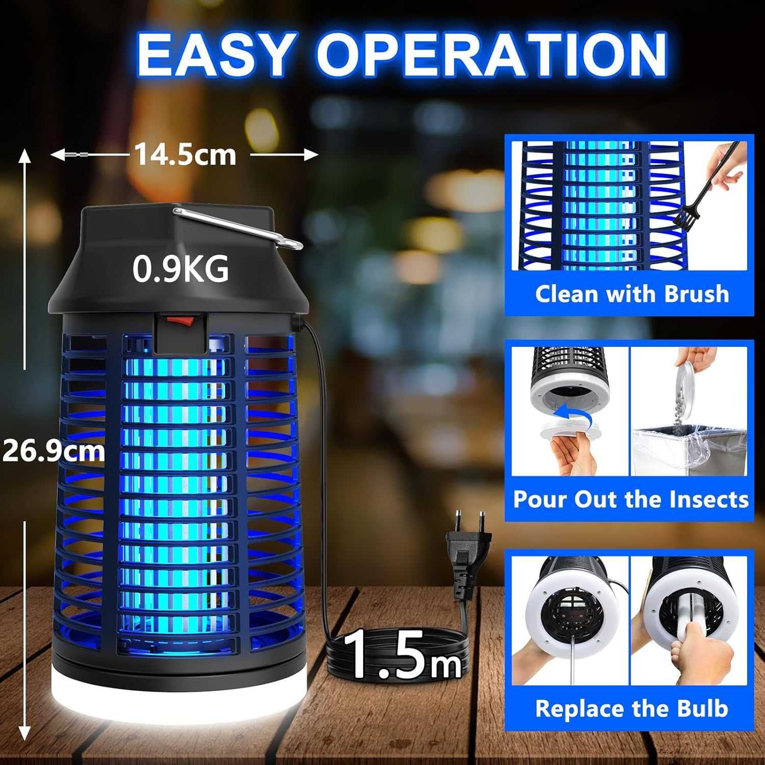 1361. Lampa przeciwko komarom, molom, muchom, osom Bug Zapper  18W