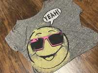 Koszulka tshirt emoji newyorker szara czarny Xs/S