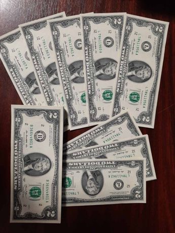 Два доллара - легендарная банкнота, купюра 2 доллара - 145 грн
