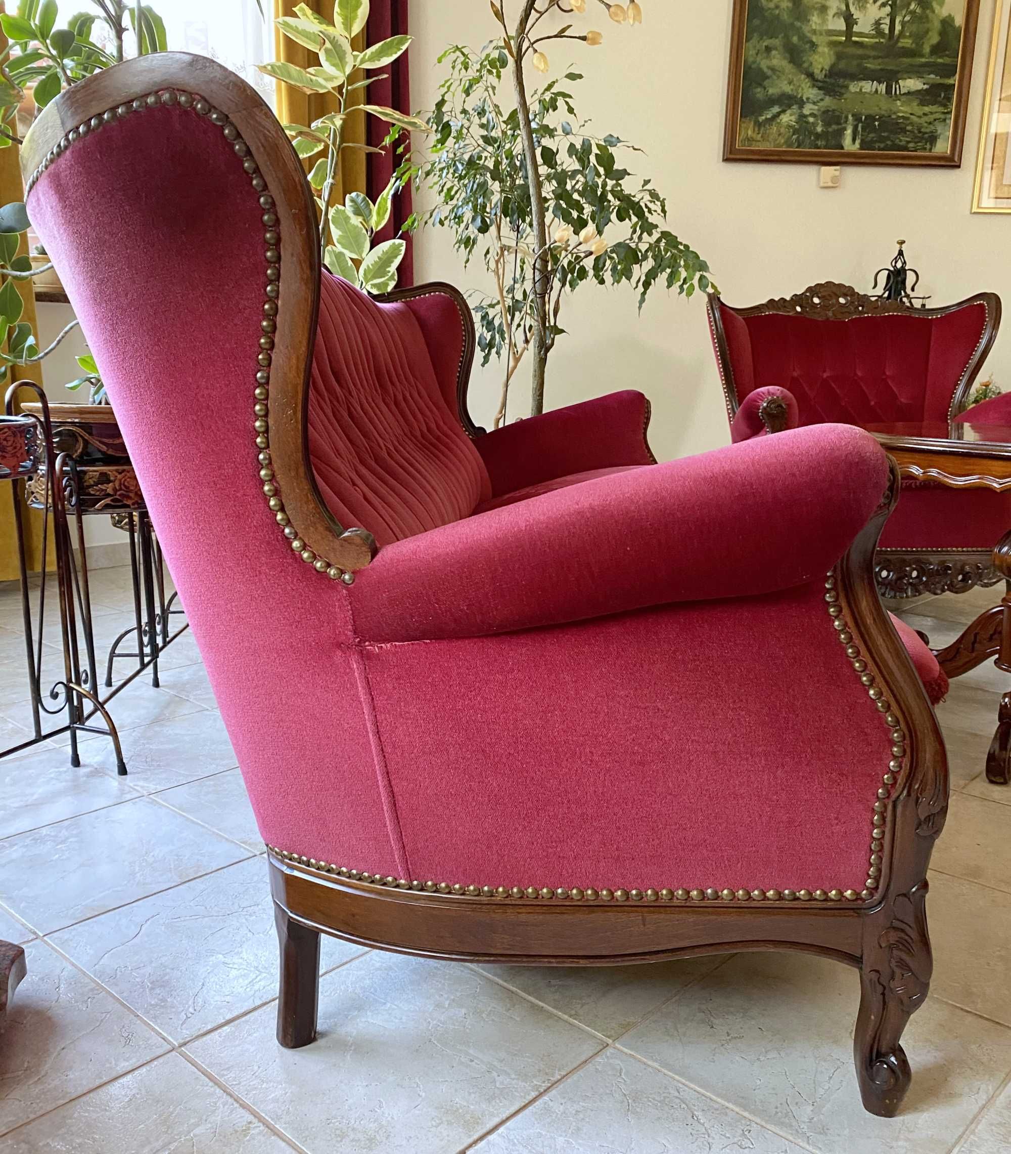 Komplet wypoczynkowy w stylu Ludwika - sofa 3os. + 2 fotele