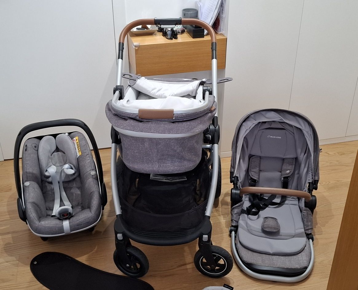 Conjunto Maxi Cosi Adorra Oria Peeble Pro Cadeira Auto Passeio Alcofa