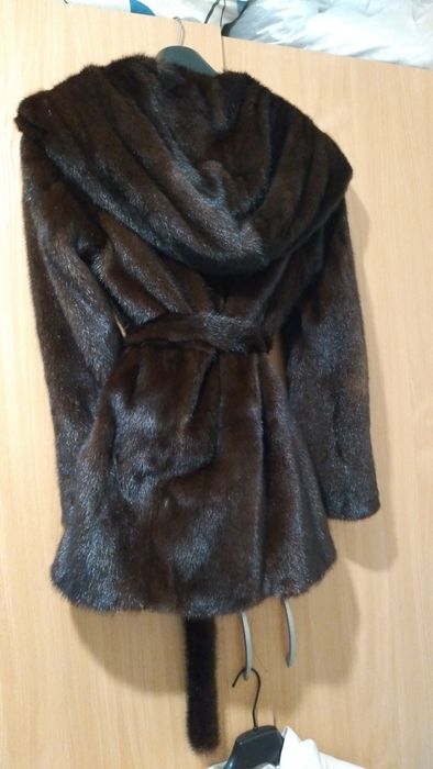 Норковая шуба Греция с капюшоном