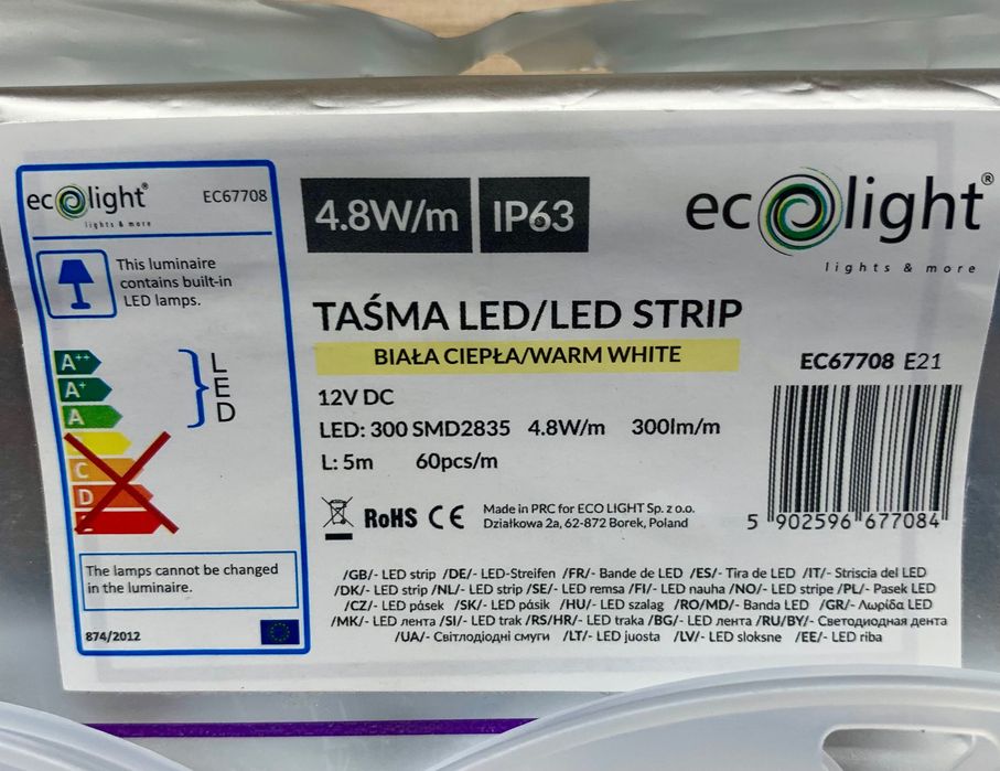 Taśma LED 300 SMD 2835 4,8W/m
