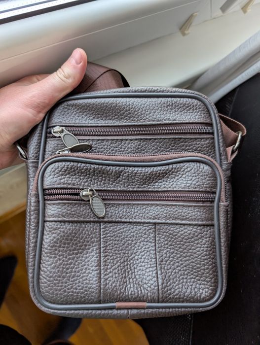 Чоловіча шкіряна сумка-барсетка на плече