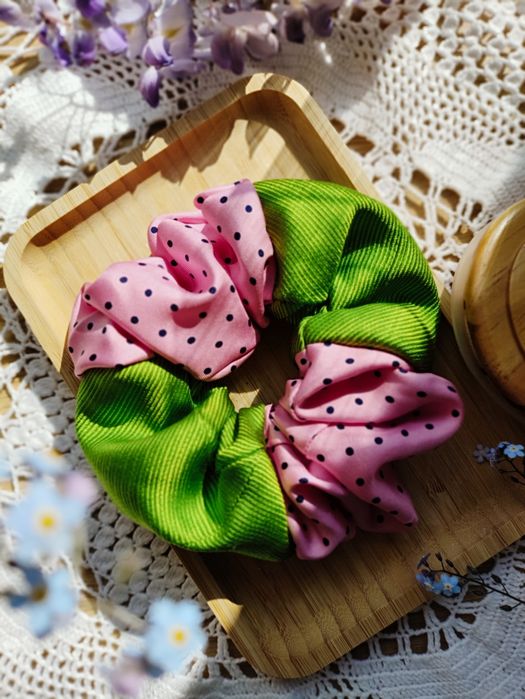 Frotka, scrunchie, gumka, jedwab 100%