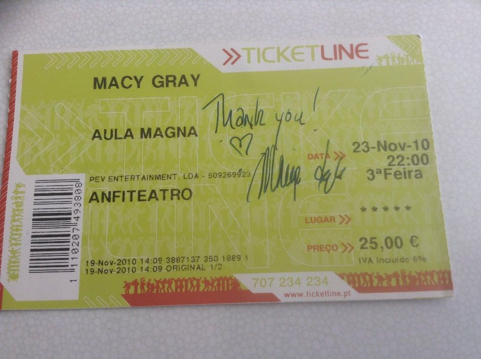 Autógrafo Macy Gray e banda