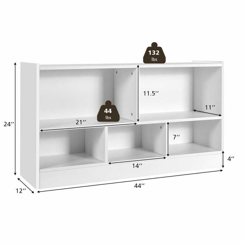 Regał dziecięcy z przegródkami i organizerem 112 x 30 x 60 cm