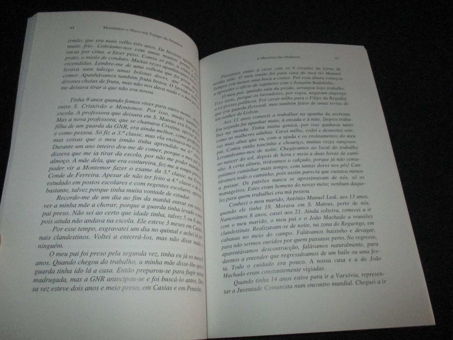 Livro A Memória das Mulheres Montemor-o-Novo em tempo de ditadura