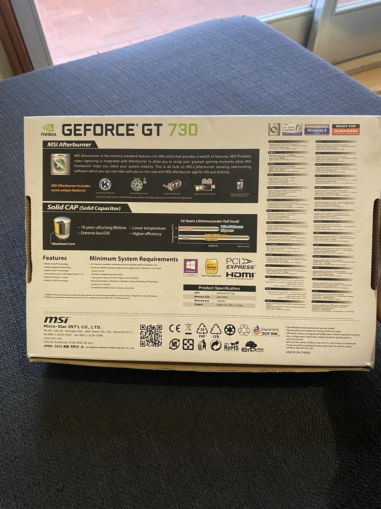 Placa Gráfica Geforce Gt 730 msi 4GB